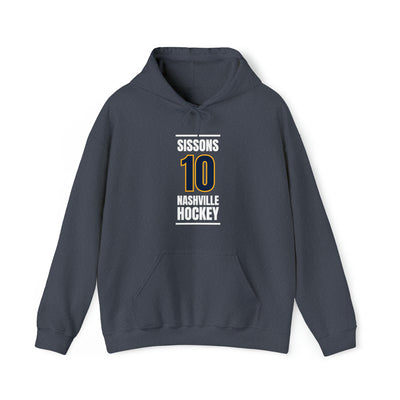 Sissons 10 Nashville Hockey Navy Blue Vertical Design Unisex Hooded Sweatshirt