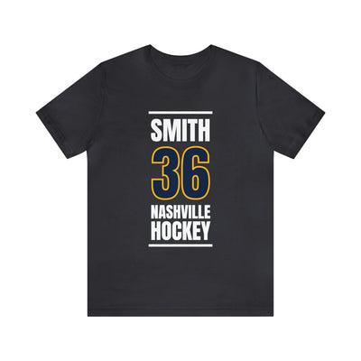 Smith 36 Nashville Hockey Navy Blue Vertical Design Unisex T-Shirt