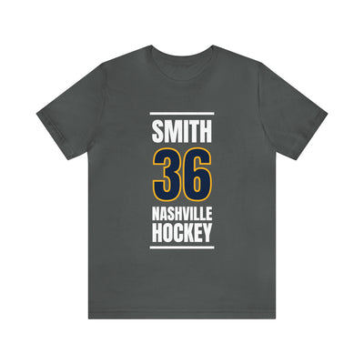 Smith 36 Nashville Hockey Navy Blue Vertical Design Unisex T-Shirt