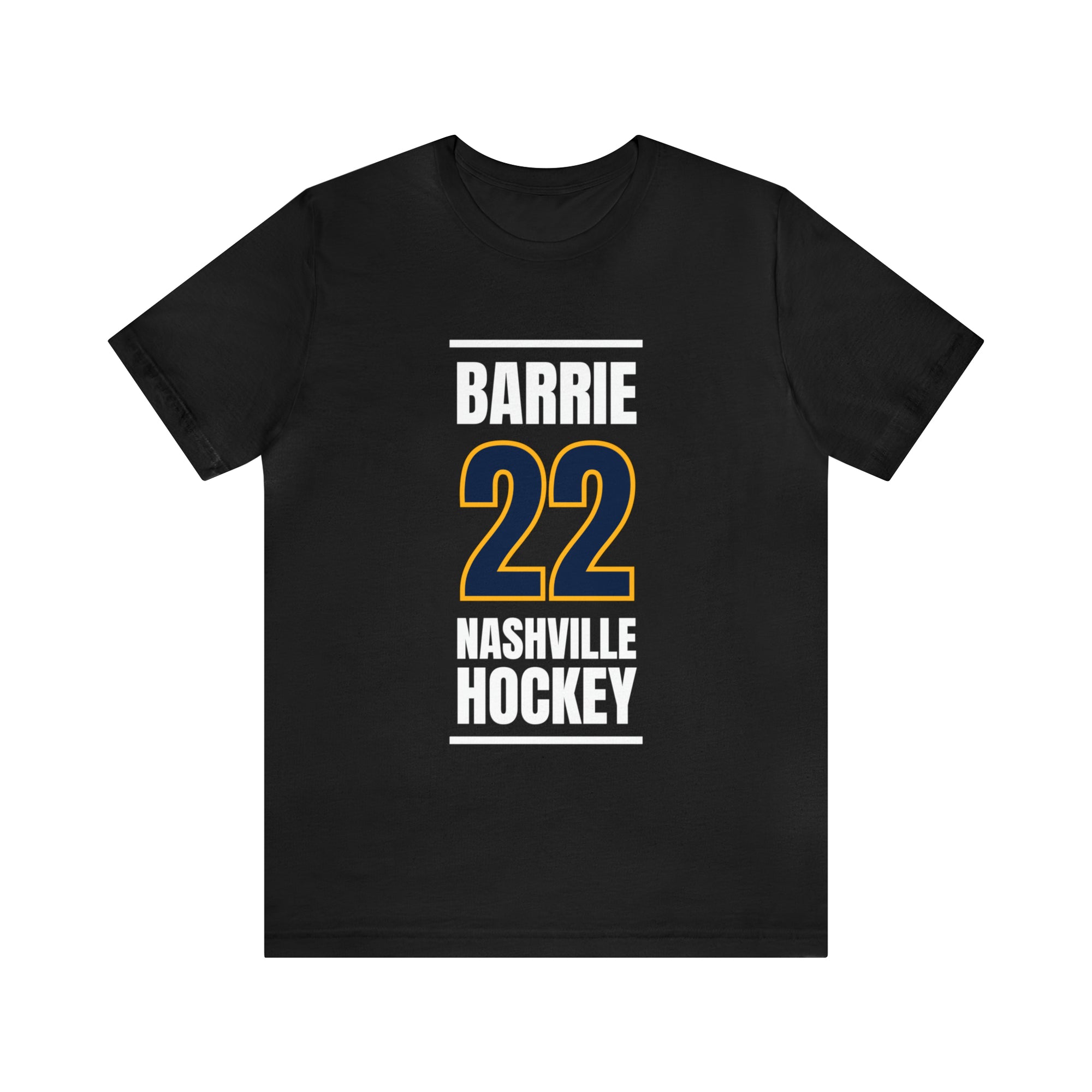 Barrie 22 Nashville Hockey Navy Blue Vertical Design Unisex T-Shirt