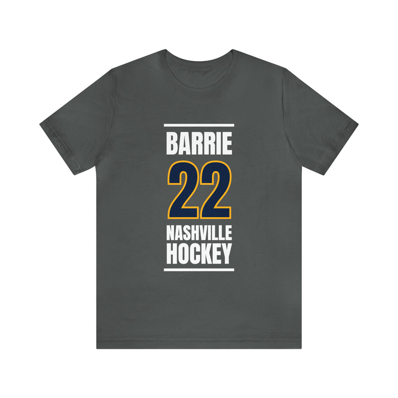 Barrie 22 Nashville Hockey Navy Blue Vertical Design Unisex T-Shirt