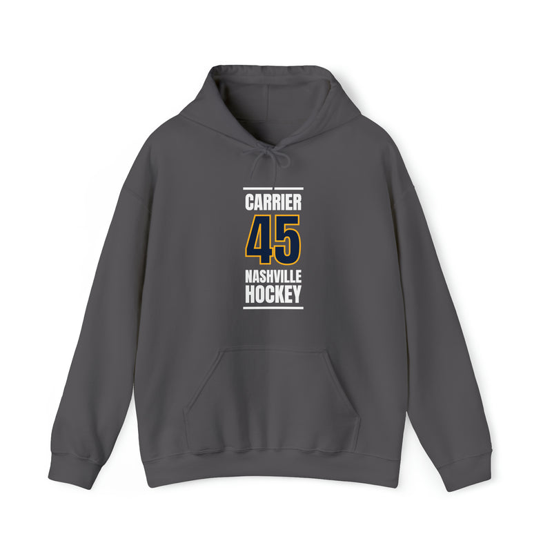 Carrier 45 Nashville Hockey Navy Blue Vertical Design Unisex Hooded Sweatshirt