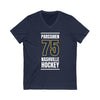 Parssinen 75 Nashville Hockey Navy Blue Vertical Design Unisex V-Neck Tee