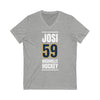 Josi 59 Nashville Hockey Navy Blue Vertical Design Unisex V-Neck Tee