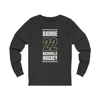 Barrie 22 Nashville Hockey Navy Blue Vertical Design Unisex Jersey Long Sleeve Shirt