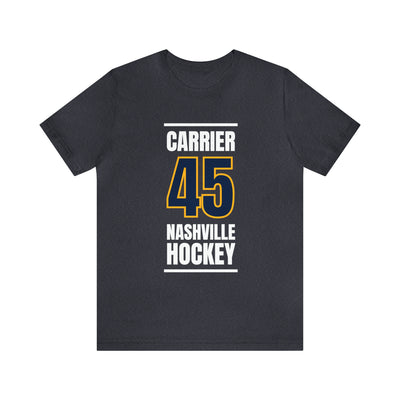 Carrier 45 Nashville Hockey Navy Blue Vertical Design Unisex T-Shirt