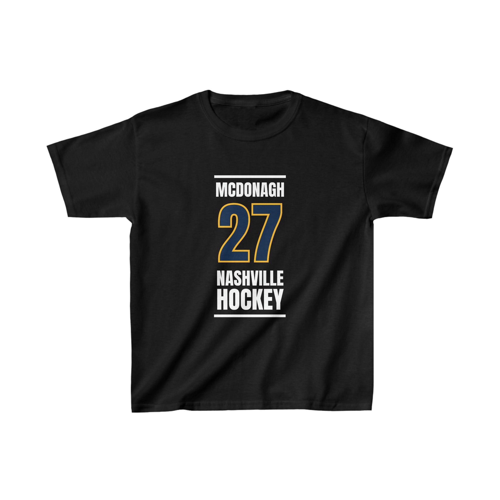 McDonagh 27 Nashville Hockey Navy Blue Vertical Design Kids Tee