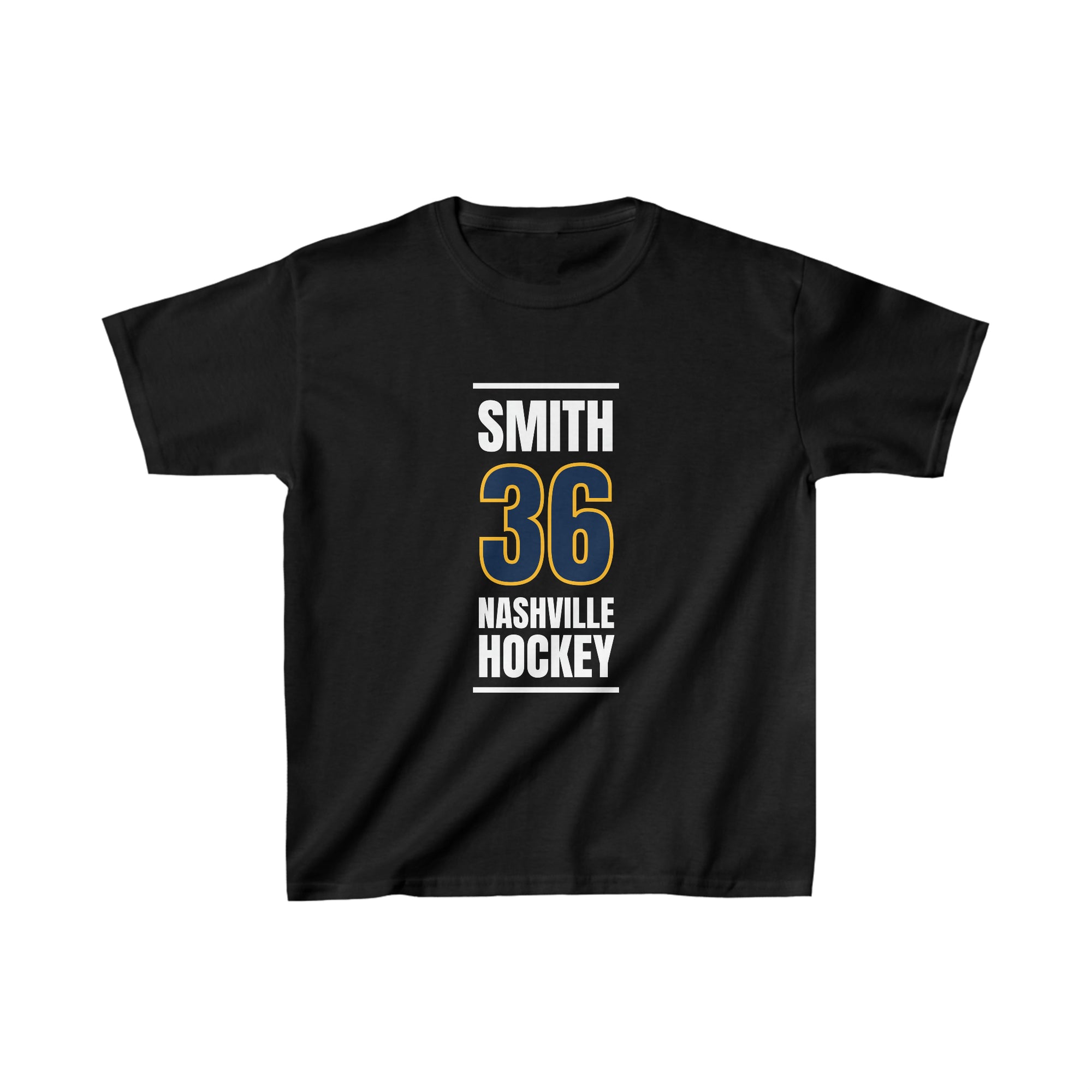 Smith 36 Nashville Hockey Navy Blue Vertical Design Kids Tee
