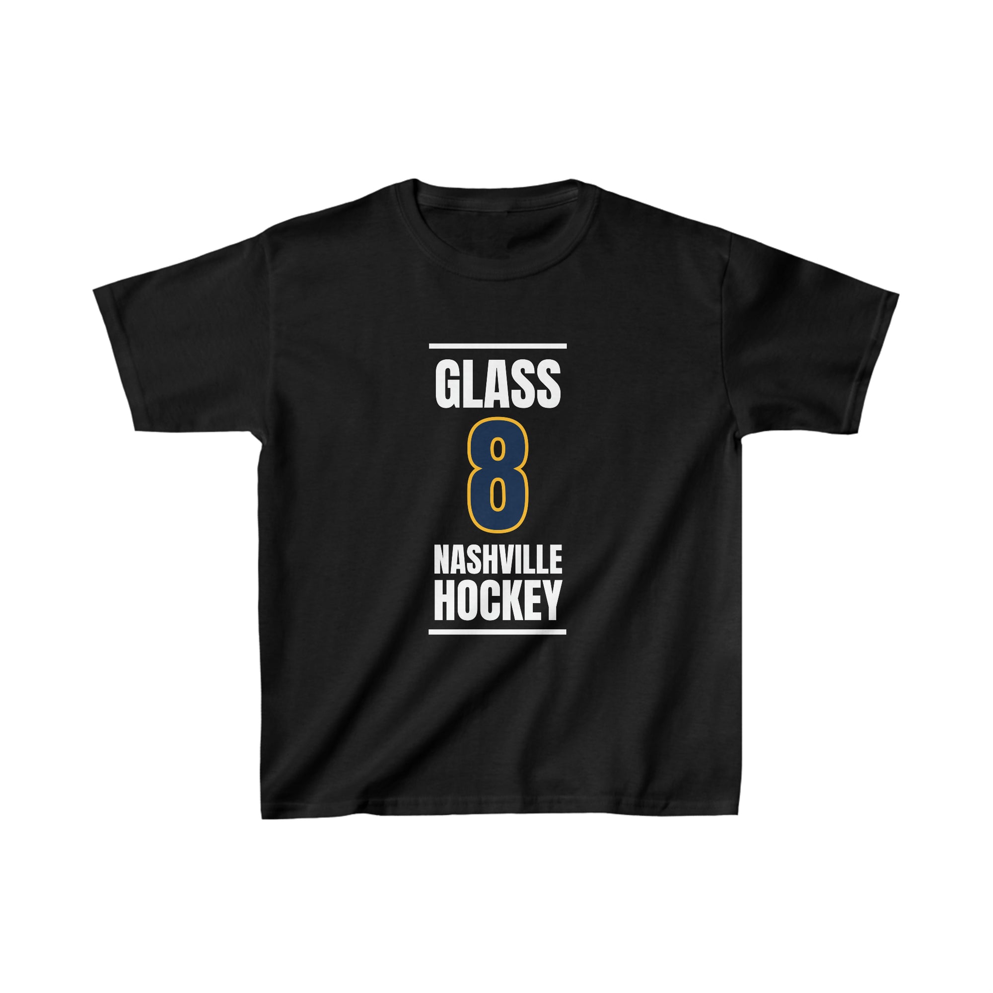 Glass 8 Nashville Hockey Navy Blue Vertical Design Kids Tee