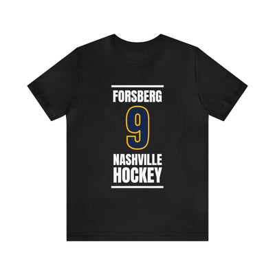 Forsberg 9 Nashville Hockey Navy Blue Vertical Design Unisex T-Shirt