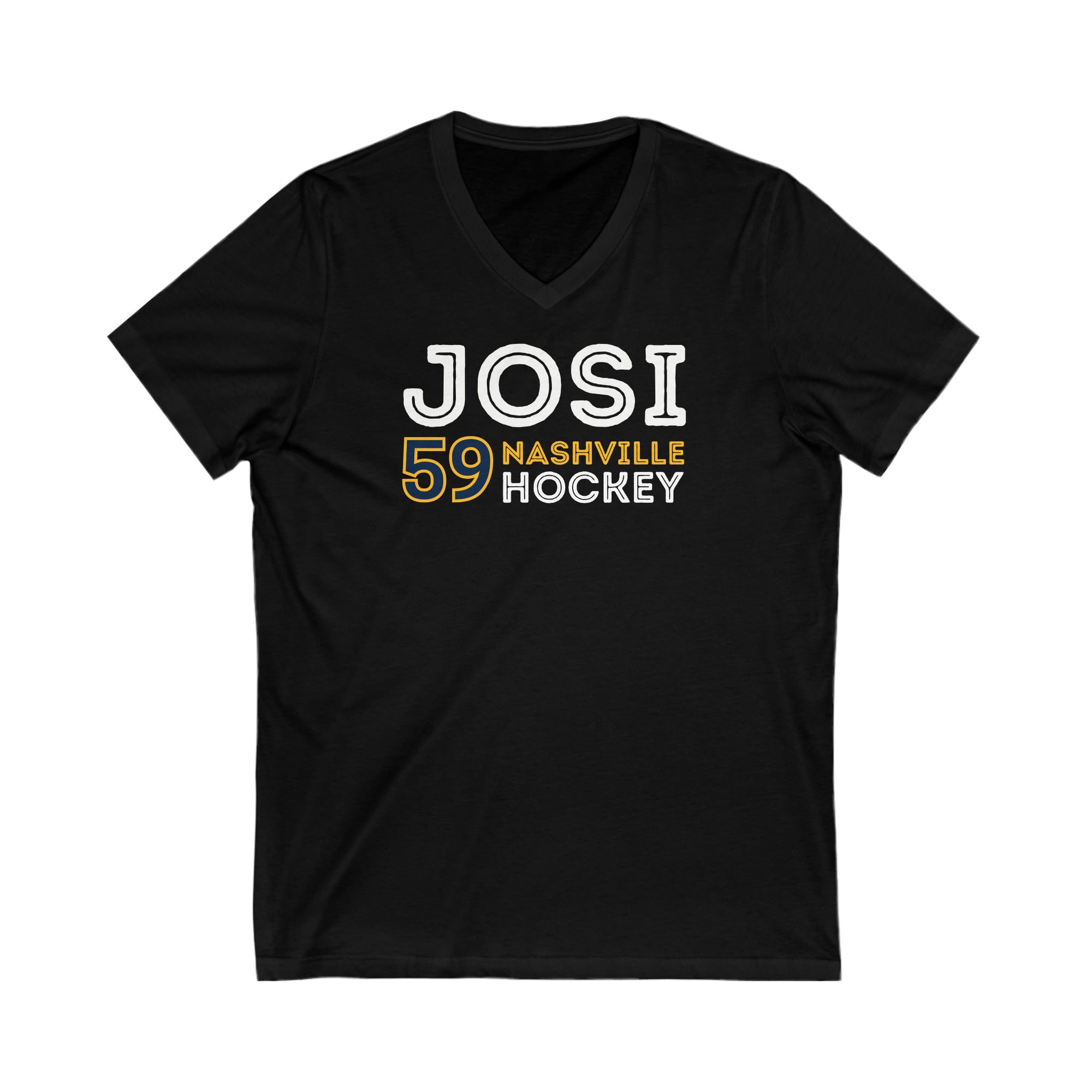 Josi 59 Nashville Hockey Grafitti Wall Design Unisex V-Neck Tee