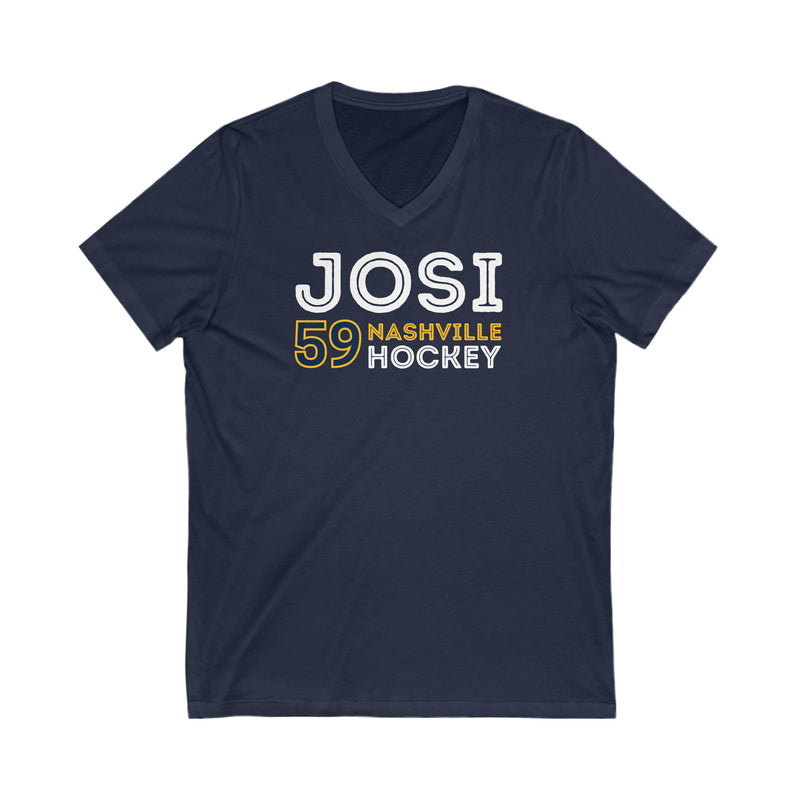 Josi 59 Nashville Hockey Grafitti Wall Design Unisex V-Neck Tee