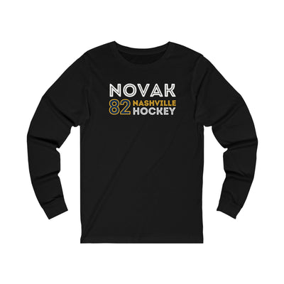 Novak 82 Nashville Hockey Grafitti Wall Design Unisex Jersey Long Sleeve Shirt