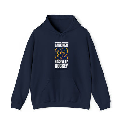 Lankinen 32 Nashville Hockey Navy Blue Vertical Design Unisex Hooded Sweatshirt