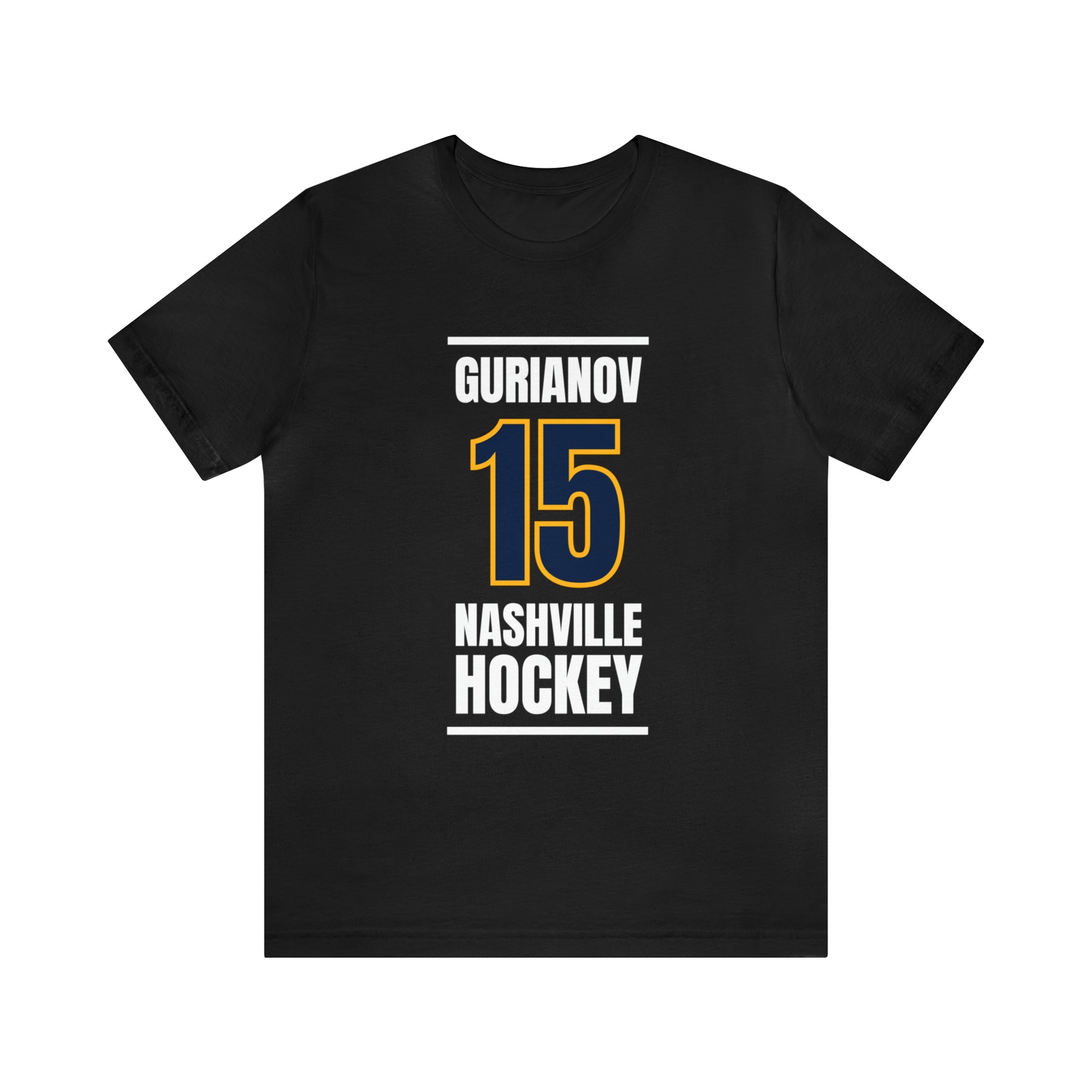 Gurianov 15 Nashville Hockey Navy Blue Vertical Design Unisex T-Shirt