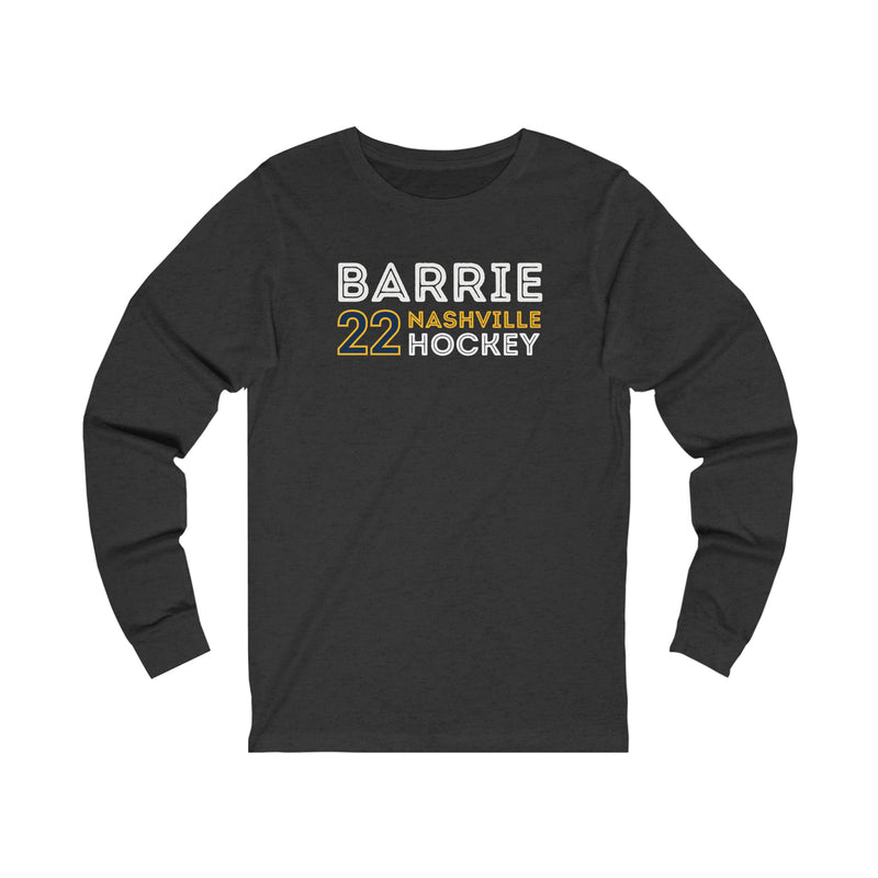 Barrie 22 Nashville Hockey Grafitti Wall Design Unisex Jersey Long Sleeve Shirt