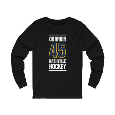 Carrier 45 Nashville Hockey Navy Blue Vertical Design Unisex Jersey Long Sleeve Shirt