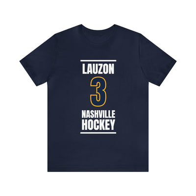 Lauzon 3 Nashville Hockey Navy Blue Vertical Design Unisex T-Shirt