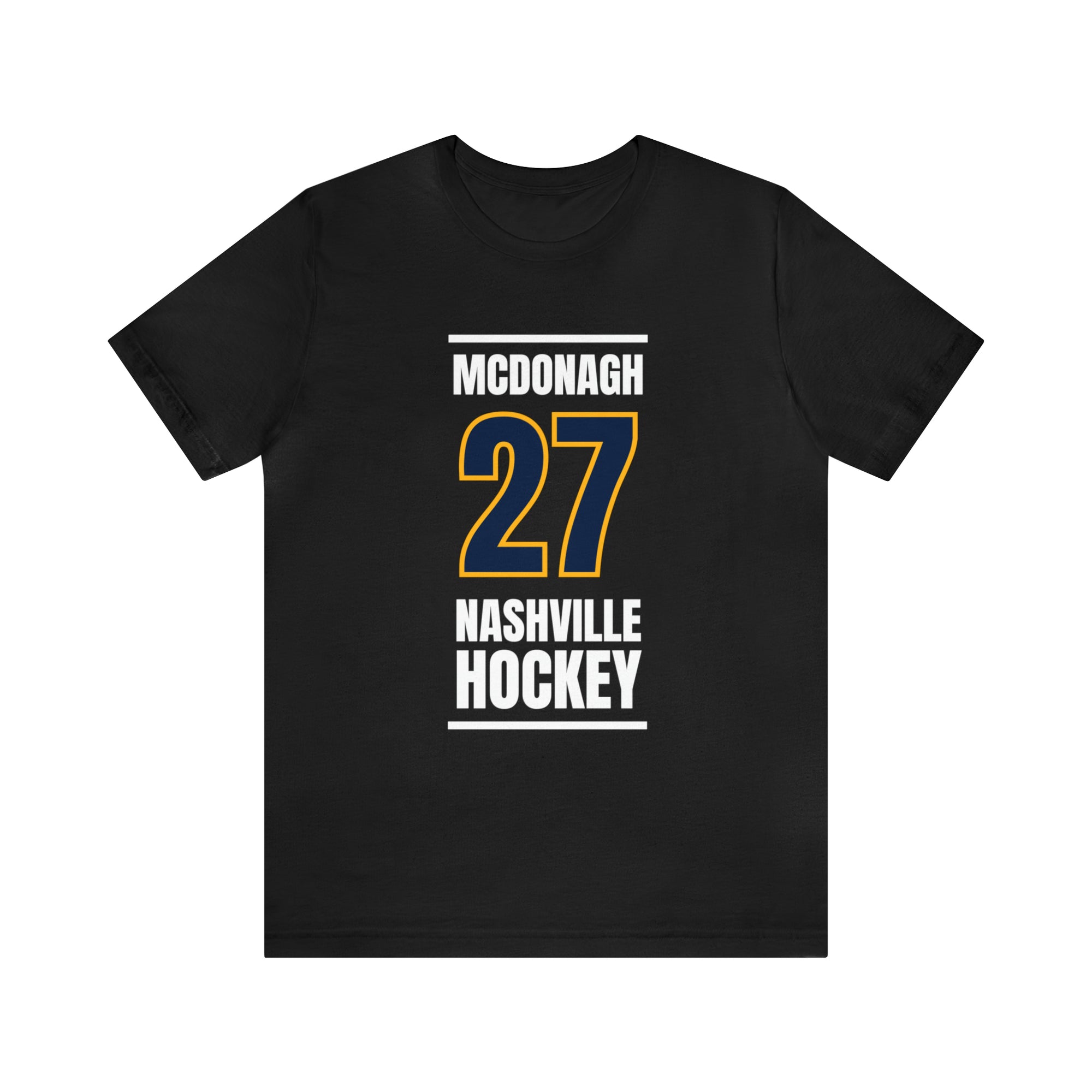 McDonagh 27 Nashville Hockey Navy Blue Vertical Design Unisex T-Shirt