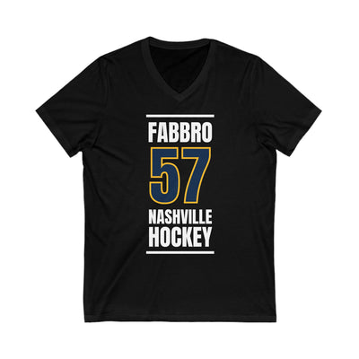 Fabbro 57 Nashville Hockey Navy Blue Vertical Design Unisex V-Neck Tee