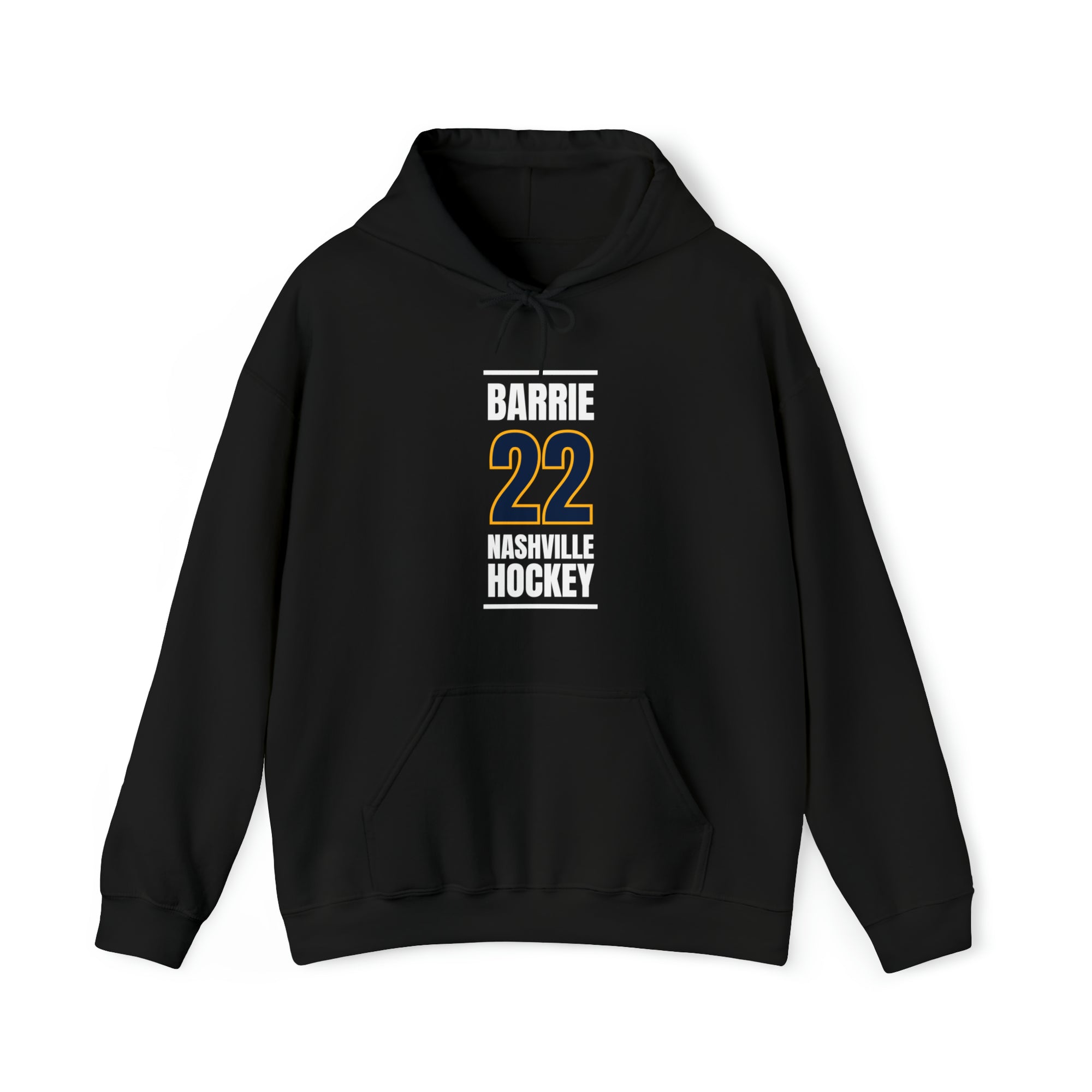 Barrie 22 Nashville Hockey Navy Blue Vertical Design Unisex Hooded Sweatshirt