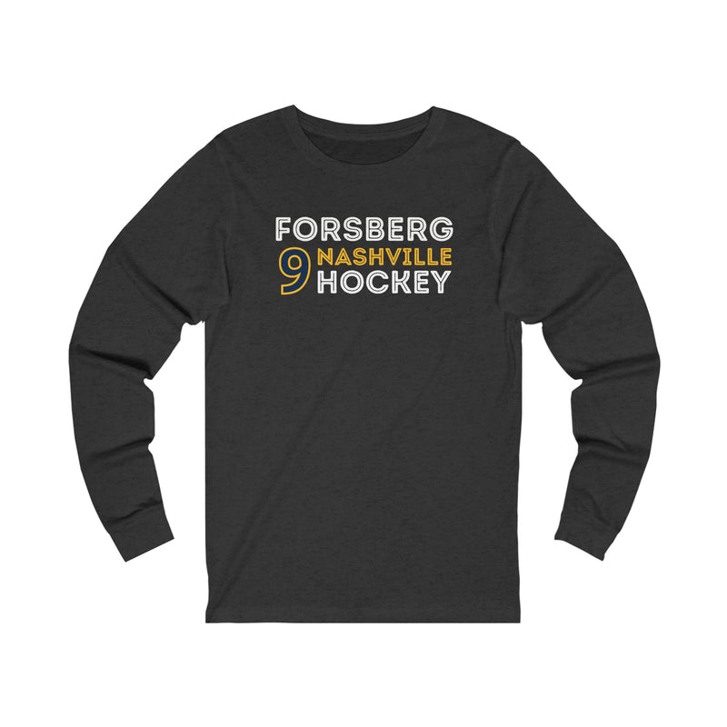 Forsberg 9 Nashville Hockey Grafitti Wall Design Unisex Jersey Long Sleeve Shirt