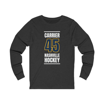 Carrier 45 Nashville Hockey Navy Blue Vertical Design Unisex Jersey Long Sleeve Shirt