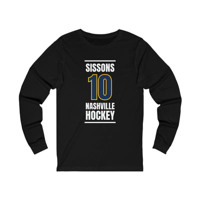 Sissons 10 Nashville Hockey Navy Blue Vertical Design Unisex Jersey Long Sleeve Shirt