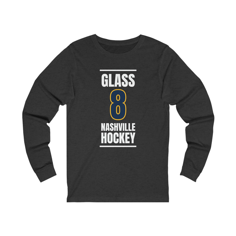 Glass 8 Nashville Hockey Navy Blue Vertical Design Unisex Jersey Long Sleeve Shirt