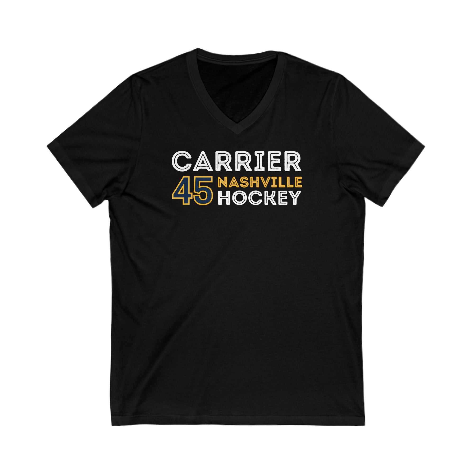 Carrier 45 Nashville Hockey Grafitti Wall Design Unisex V-Neck Tee