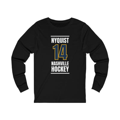 Nyquist 14 Nashville Hockey Navy Blue Vertical Design Unisex Jersey Long Sleeve Shirt