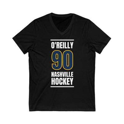O'Reilly 90 Nashville Hockey Navy Blue Vertical Design Unisex V-Neck Tee