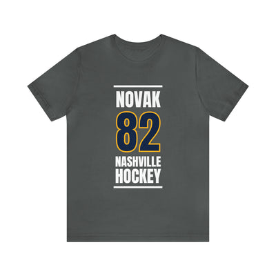 Novak 82 Nashville Hockey Navy Blue Vertical Design Unisex T-Shirt