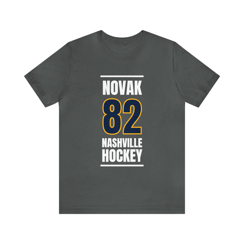 Novak 82 Nashville Hockey Navy Blue Vertical Design Unisex T-Shirt