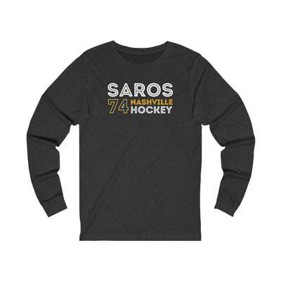 Saros 74 Nashville Hockey Grafitti Wall Design Unisex Jersey Long Sleeve Shirt