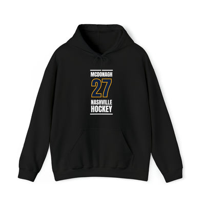 McDonagh 27 Nashville Hockey Navy Blue Vertical Design Unisex Hooded Sweatshirt