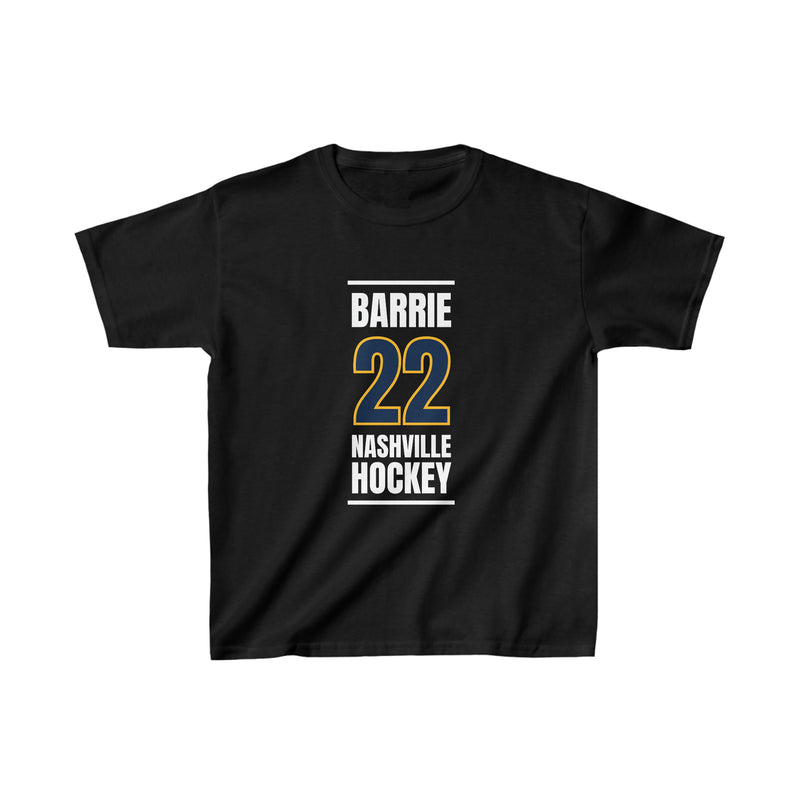 Barrie 22 Nashville Hockey Navy Blue Vertical Design Kids Tee