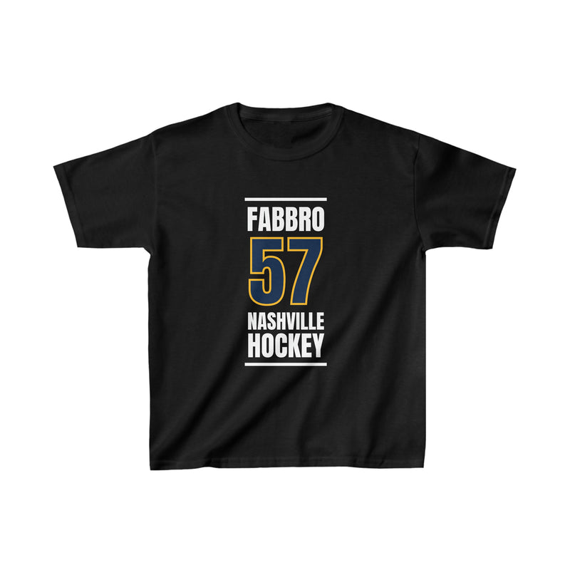 Fabbro 57 Nashville Hockey Navy Blue Vertical Design Kids Tee