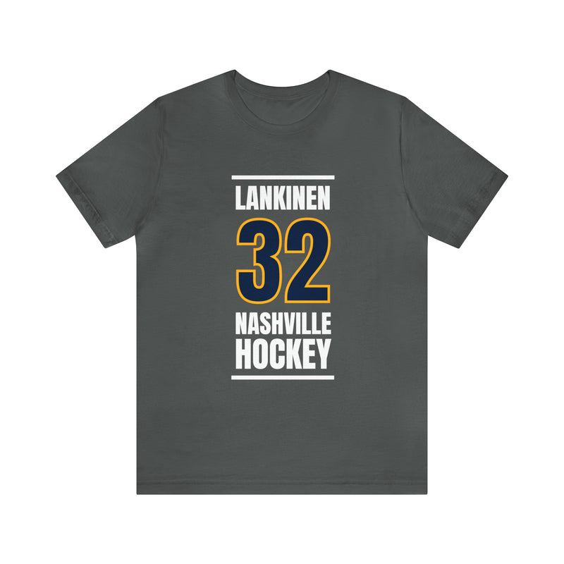 Lankinen 32 Nashville Hockey Navy Blue Vertical Design Unisex T-Shirt