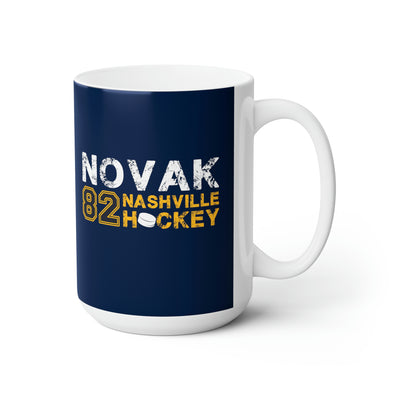 NOvak 82 Nashville Hockey Ceramic Coffee Mug In Navy Blue, 15oz