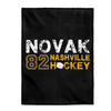 Novak 82 Nashville Hockey Velveteen Plush Blanket