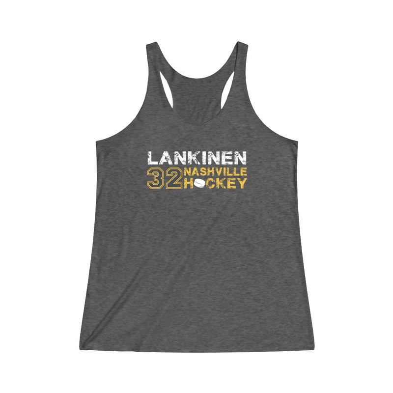 Lankinen 32 Nashville Hockey Women's Tri-Blend Racerback Tank Top