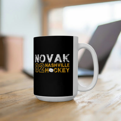 Novak 82 Nashville Hockey Ceramic Coffee Mug In Black, 15oz