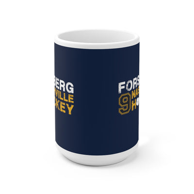 Forsberg 9 Nashville Hockey Ceramic Coffee Mug In Navy Blue, 15oz