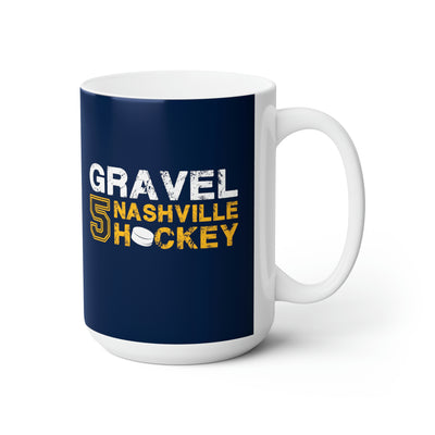 Gravel 5 Nashville Hockey Ceramic Coffee Mug In Navy Blue, 15oz