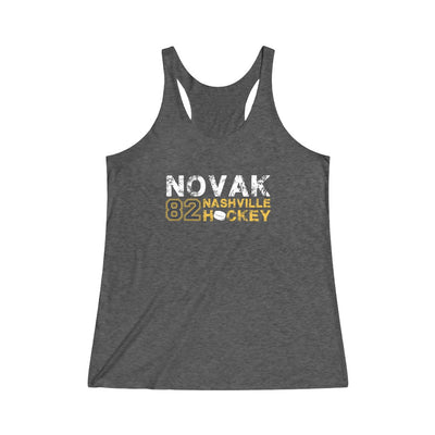 Novak 82 Nashville Hockey Women's Tri-Blend Racerback Tank Top