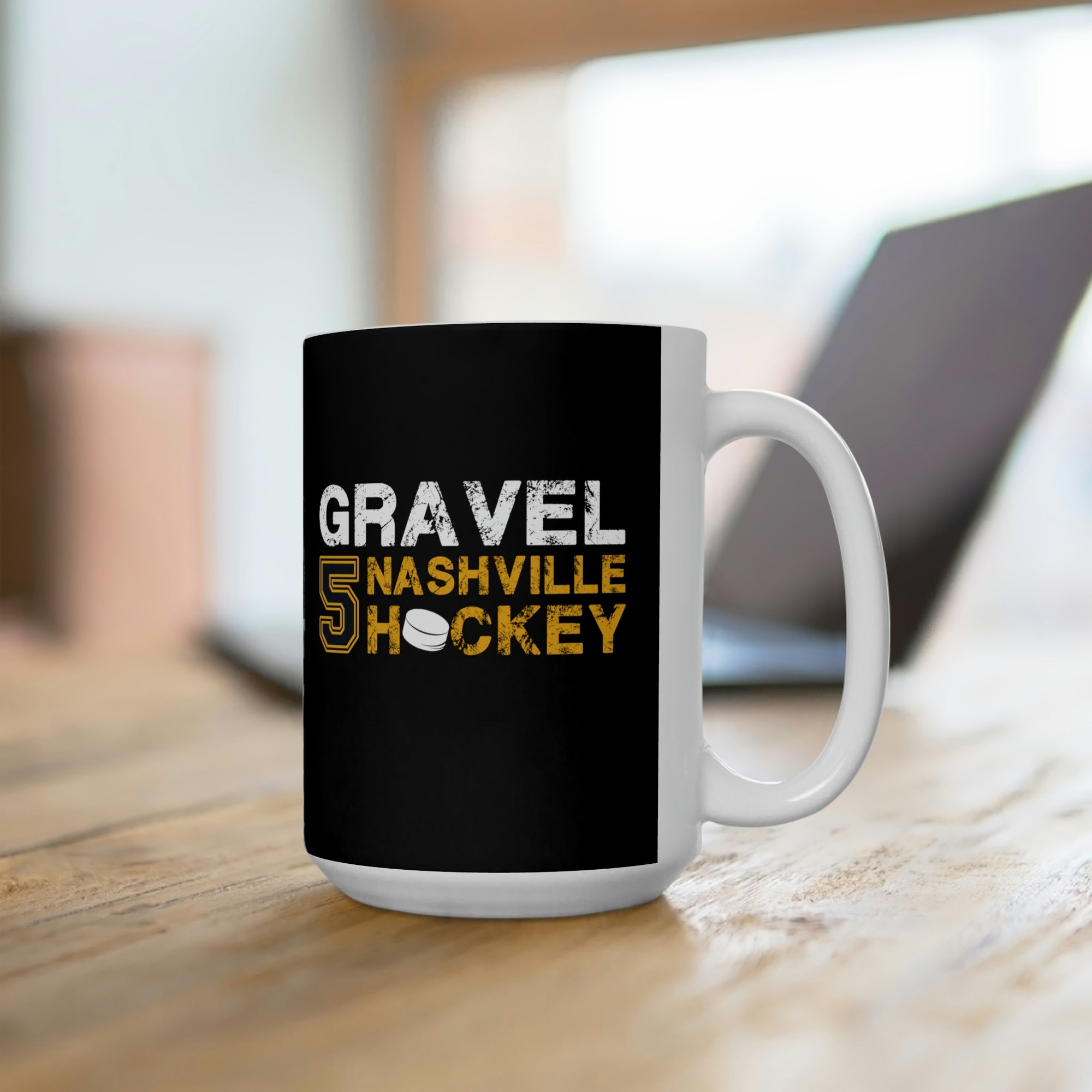 Gravel 5 Nashville Hockey Ceramic Coffee Mug In Black, 15oz