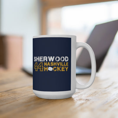 Sherwood 44 Nashville Hockey Ceramic Coffee Mug In Navy Blue, 15oz