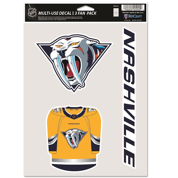 Nashville Predators Special Edition Multi-Use Decal, 3 Pack