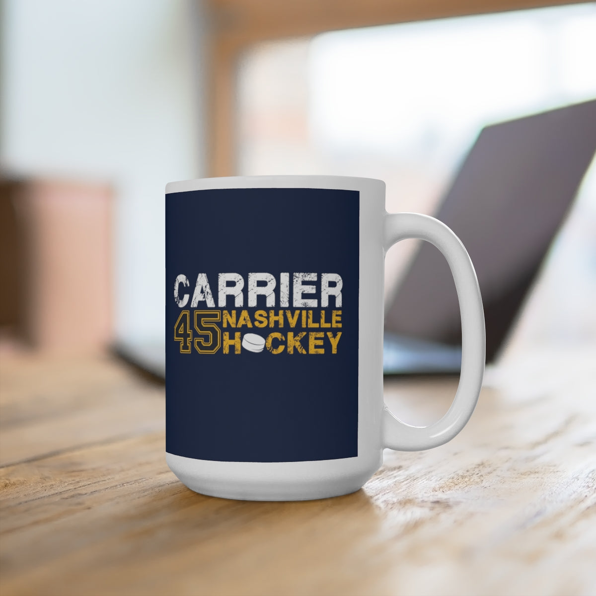 Carrier 45 Nashville Hockey Ceramic Coffee Mug In Navy Blue, 15oz